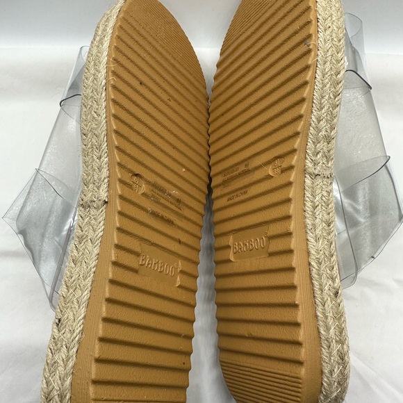 Bamboo: Transparent 2- Strap Espadrille Slides | Size 8.5 (w/o box) - Picture 5 of 5